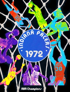 1972 ABA Champions Indiana Pacers Retro Basketball Sports Poster Wall Art